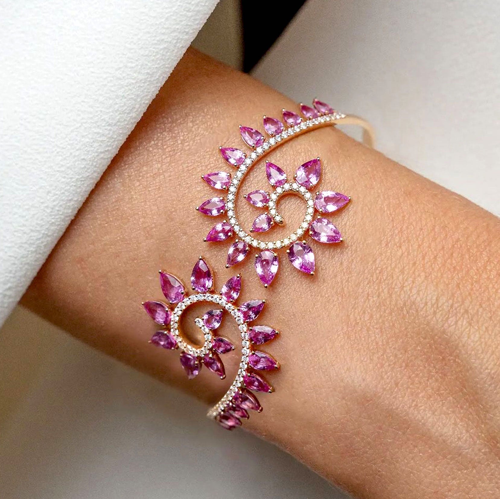 Pink Sapphire Diamond Bracelet by Gismondi 1754