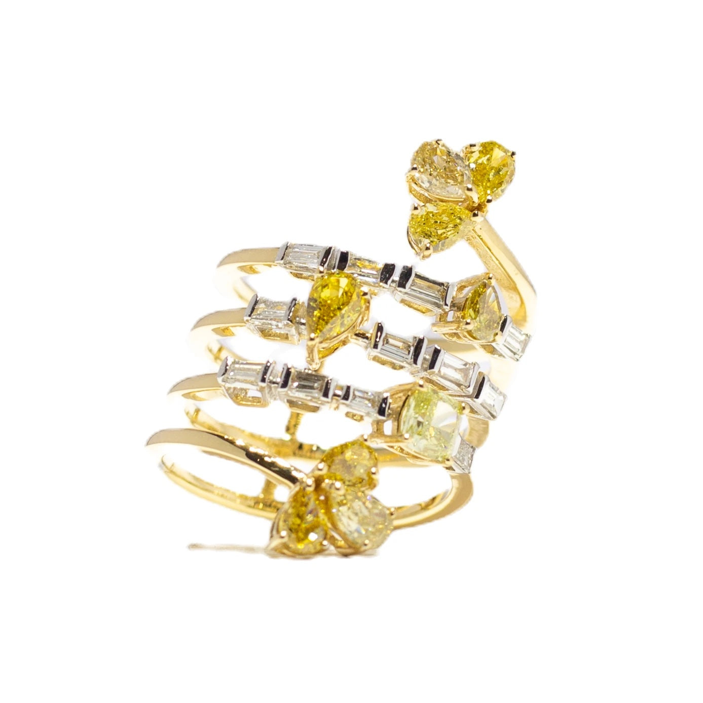 Surat Jewels, Yellow Diamond Daisy Petal Ring