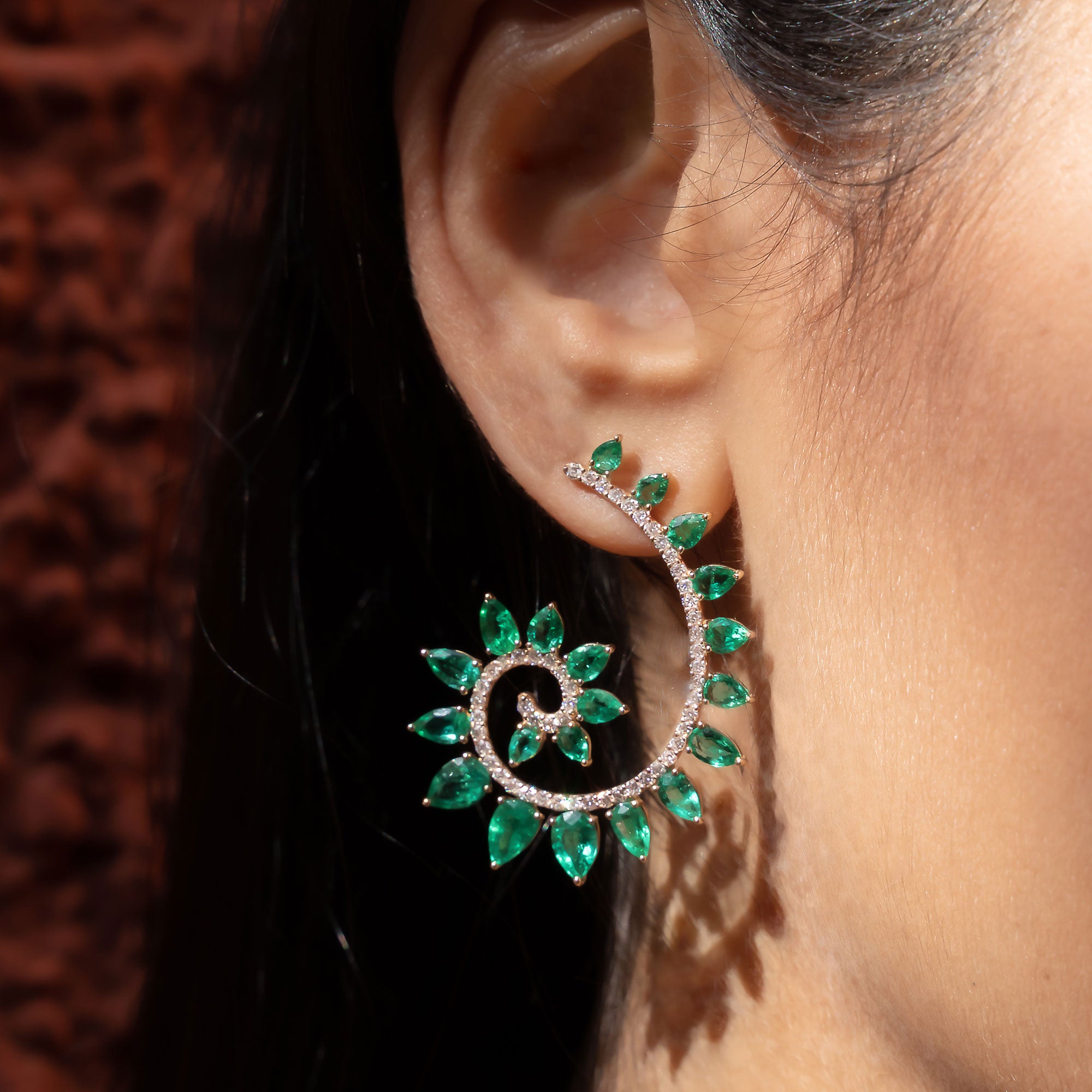 Gismondi 1754, Genesi Emerald Diamond earrings, high jewelry collection