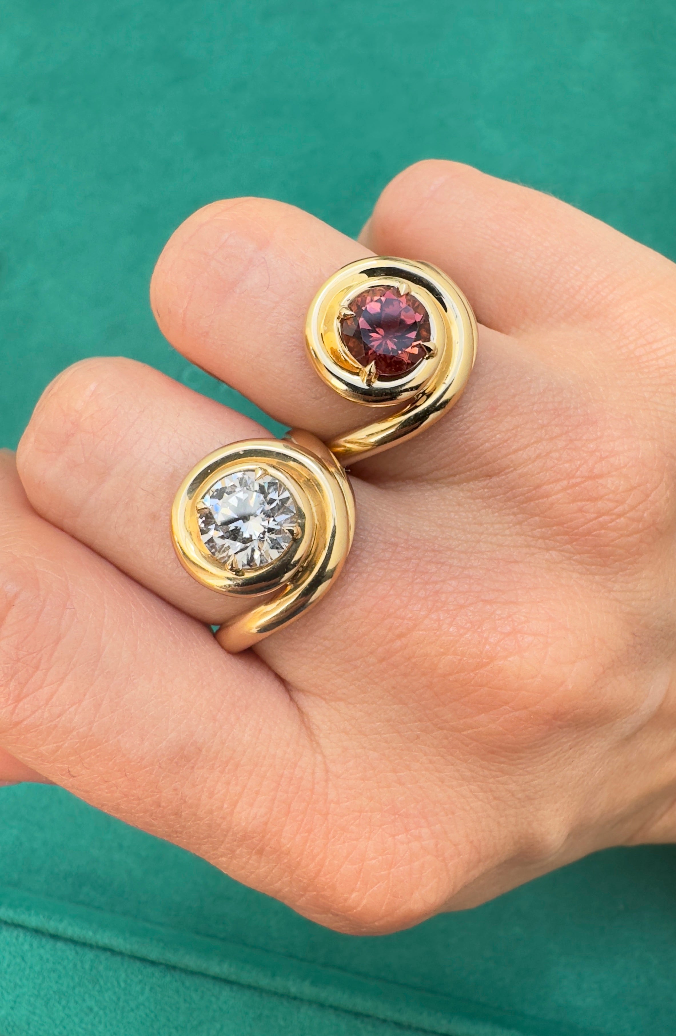 Pink Tourmaline 18k Gold ring. Fine Jewelry. Luxury Gift. Capucine H, Paris. Ethos of London