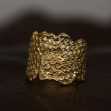 Gold textured ring by jewelry designer Clio Saskia