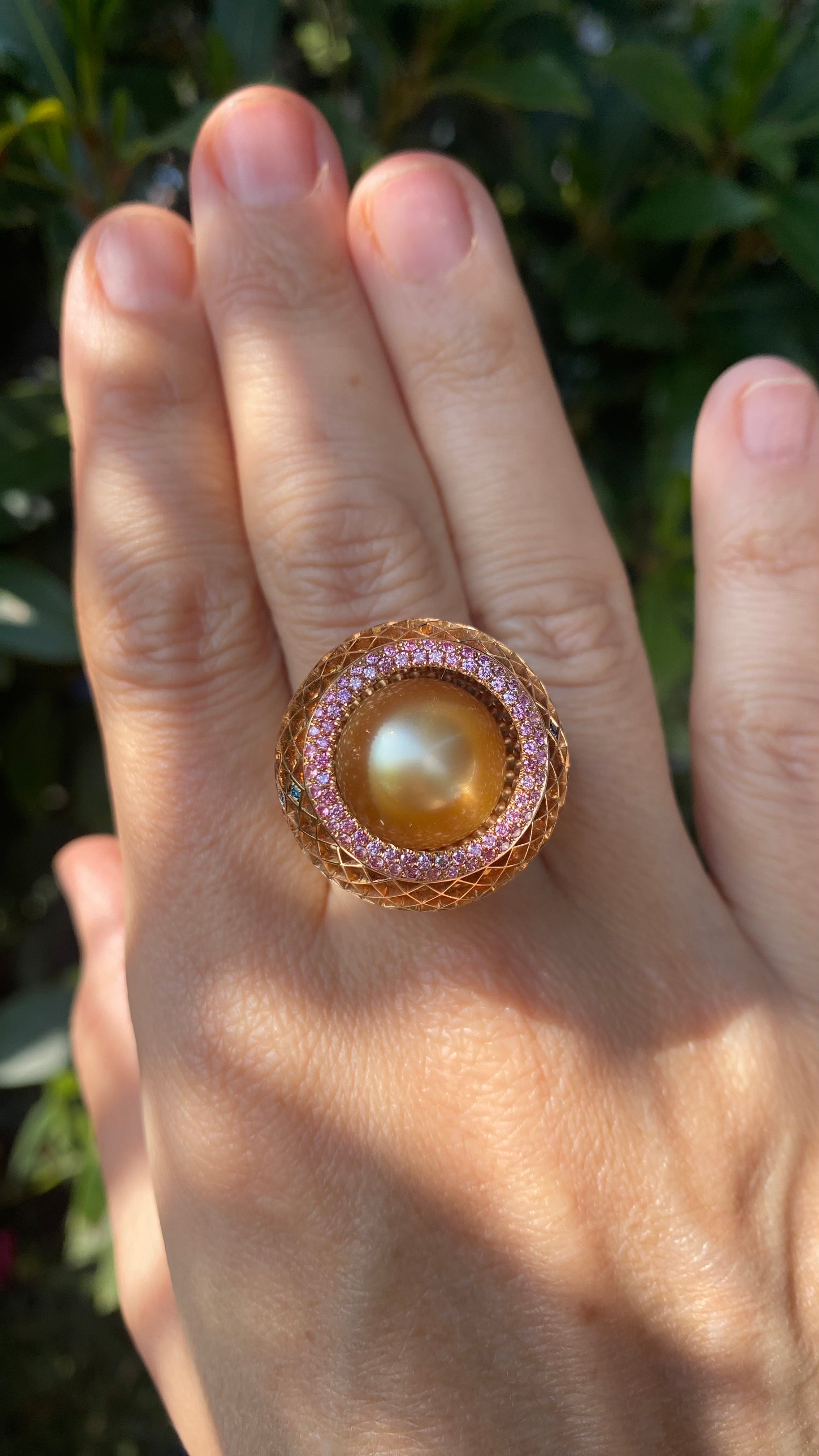 Pearl sapphires ring by jewelry designer Nigel O'Reilly