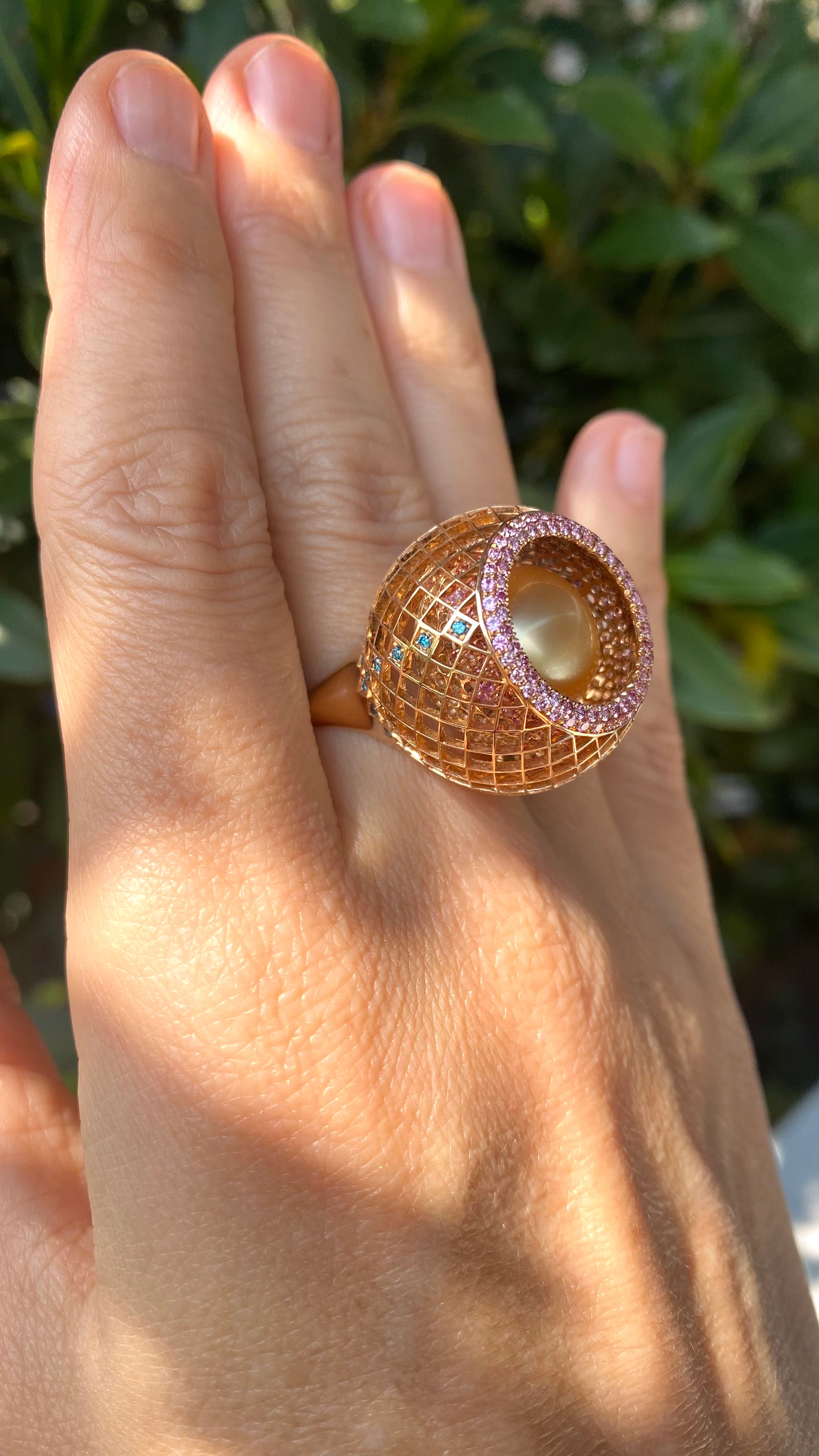 Pearl sapphires ring by jewelry designer Nigel O'Reilly