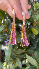 Nigel O'Reilly, Ruby and Sapphire masterpiece earrings