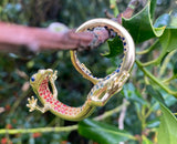 Wearable miniature sculpture. Sapphire Lizard Double Knuckle Ring by jewelry designer Clio Saskia
