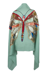 Janavi India, Glorious Butterfly Blue Cashmere Scarf