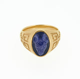 Jade Jagger Carved Sapphire Coyote cameo ring