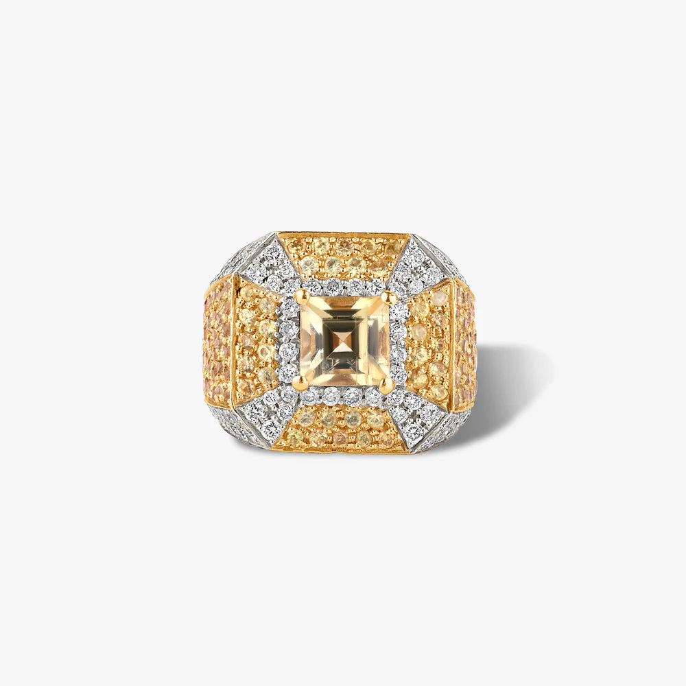 The Juba diamond ring by Ashaha in 18k yellow gold. Contemporary Heirloom.