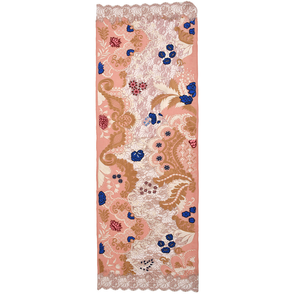 Luxurious lace flower cashmere scarf by JANAVI INDIA. Wedding Gift