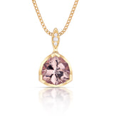 pink tourmaline pendant and gold chain by fine jewelry designer Andy Lif
