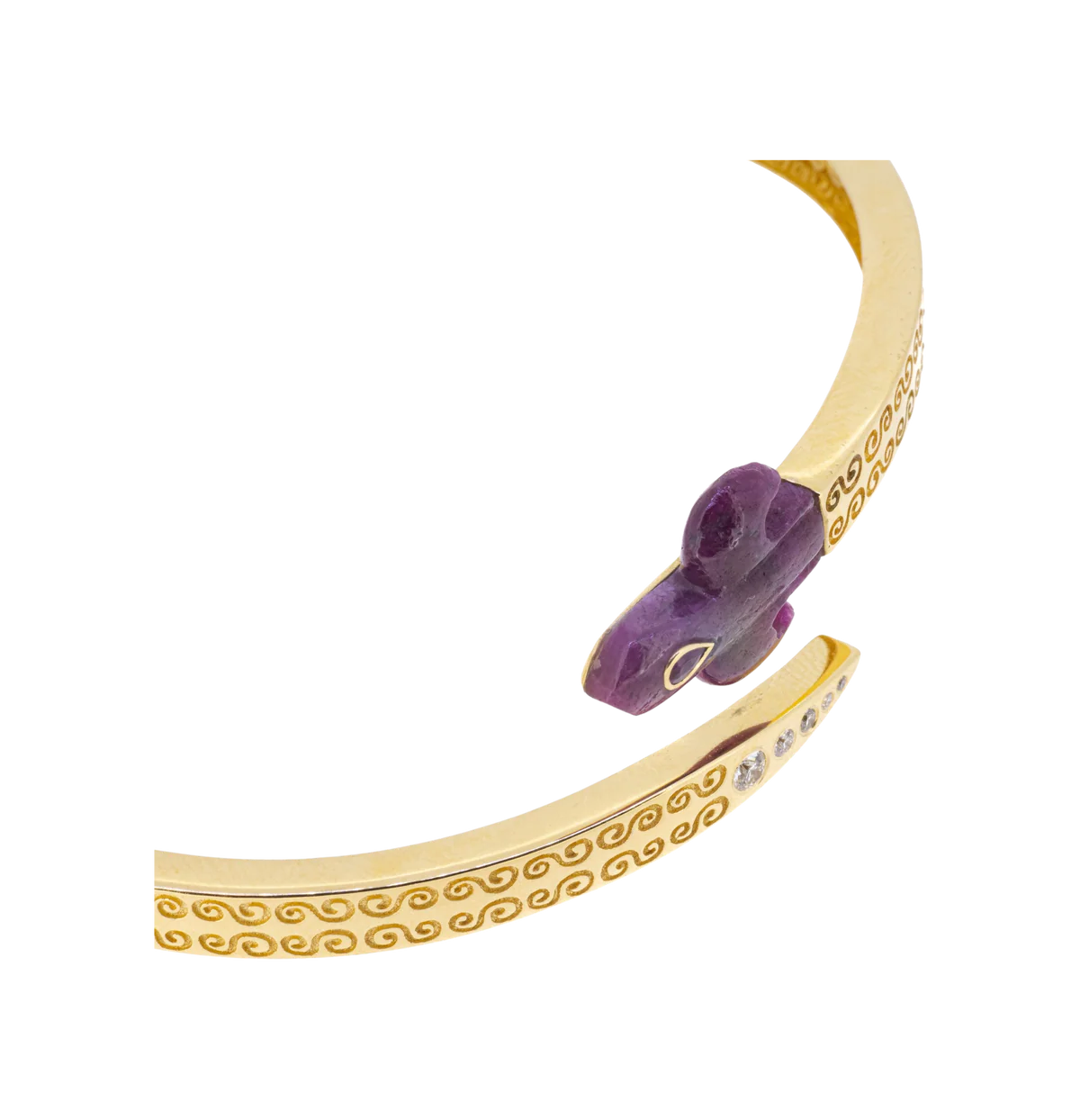 Ruby Dagger bangle by Jade Jagger 18k yellow gold. Gift for her