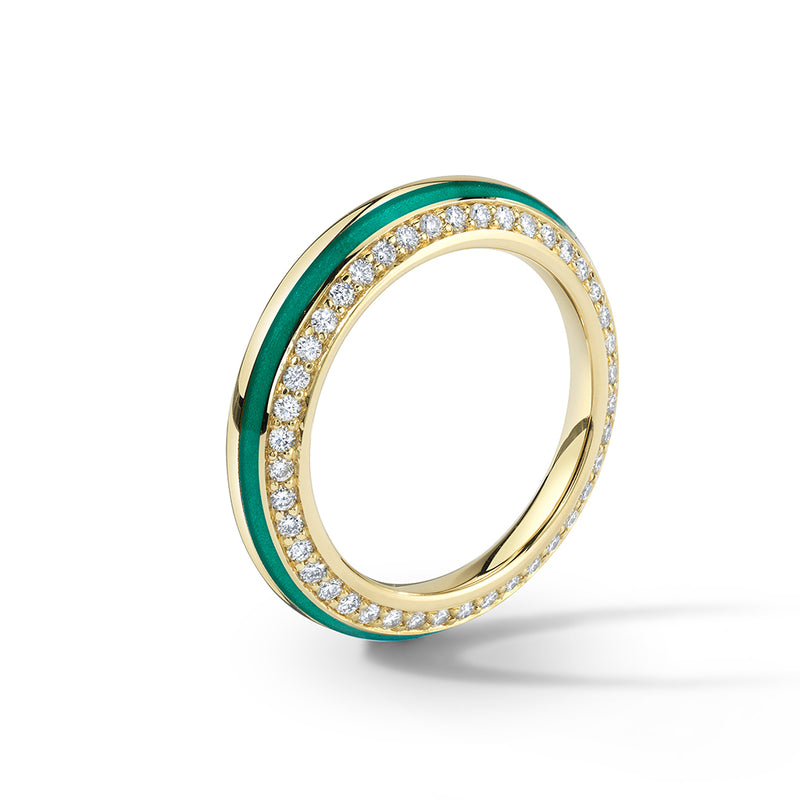 Teal Amazonite Sima ring with Diamonds by fine jewelry designer Andy Lif