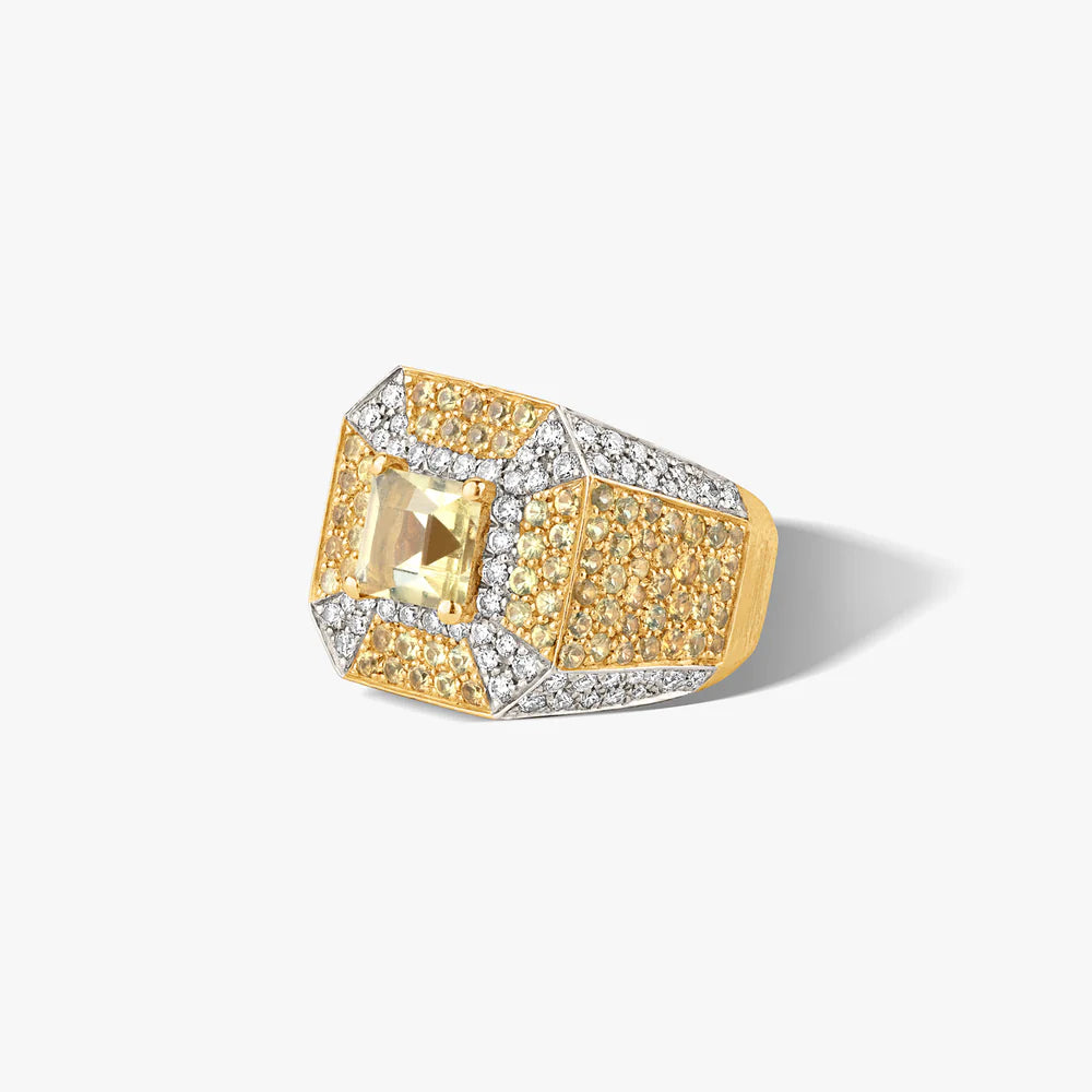 The Juba diamond ring by Ashaha in 18k yellow gold. Contemporary Heirloom.