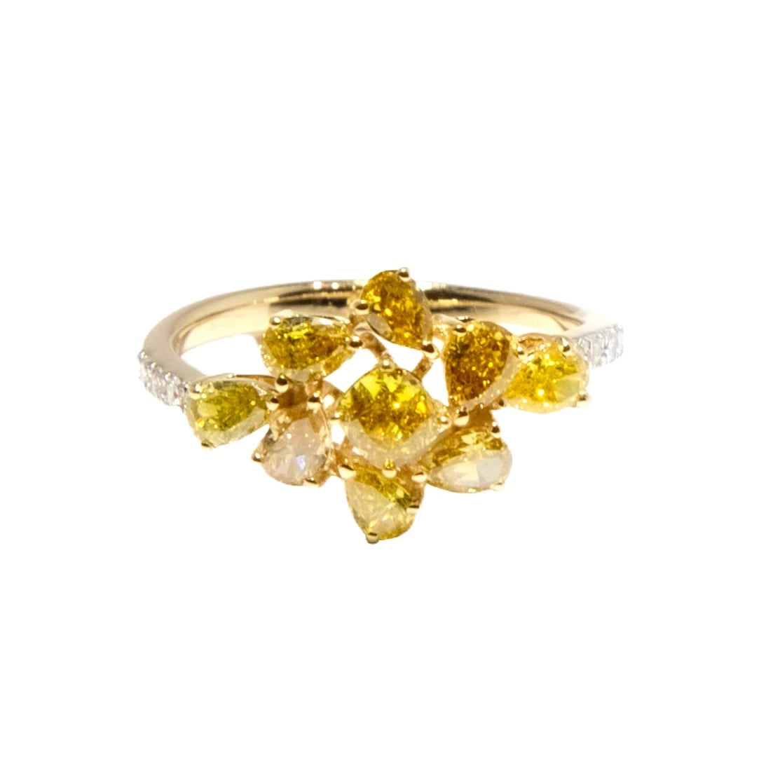 Surat Jewels, Yellow Diamond Rose Ring