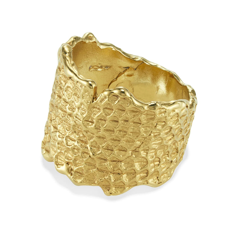 Gold textured ring by jewelry designer Clio Saskia
