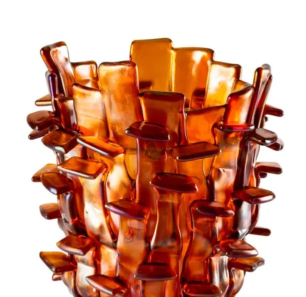 VENINI Murano Glass, RITAGLI vase (limited Edition) Amber