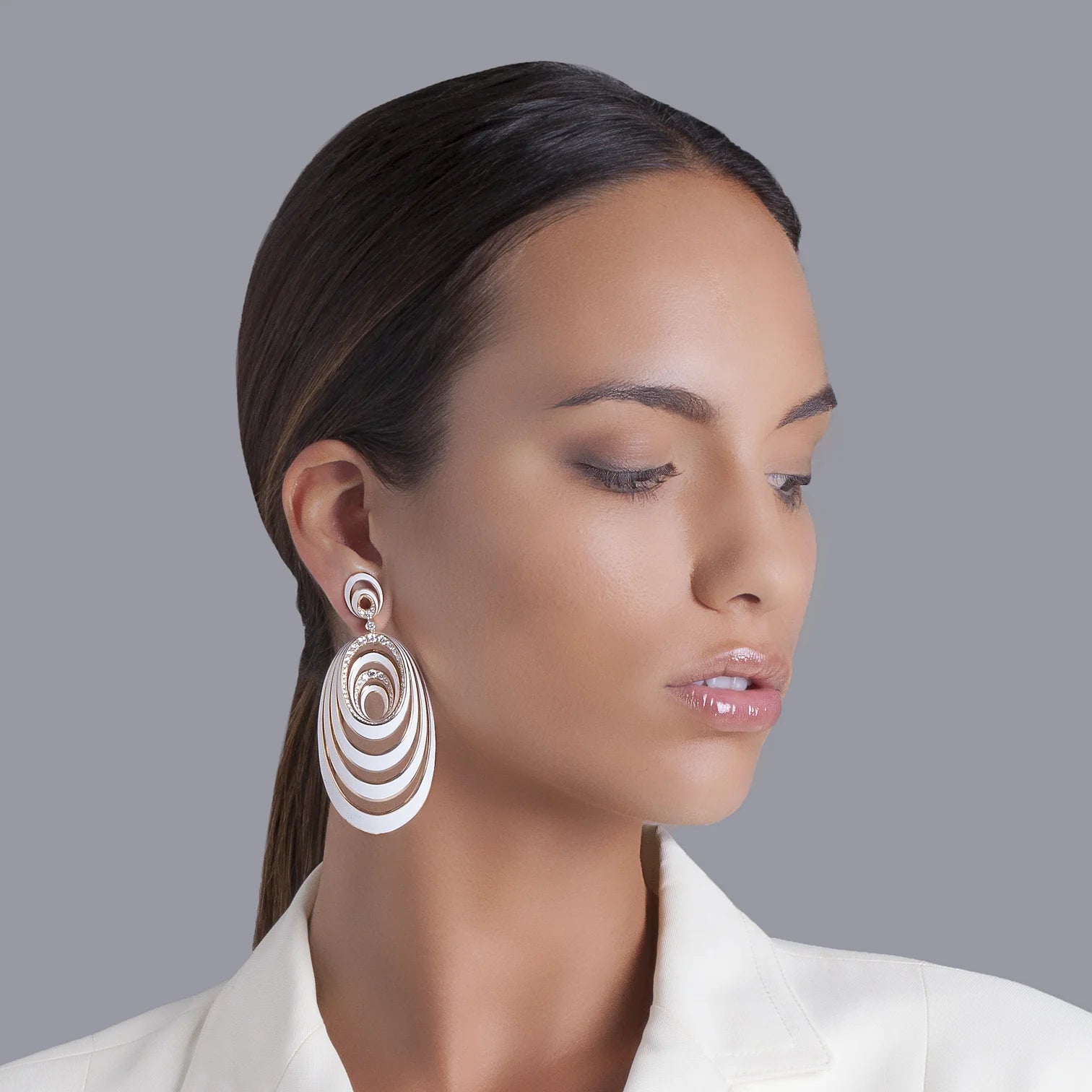 Gismondi 1754, Aura Diamond Large Ceramic Earrings