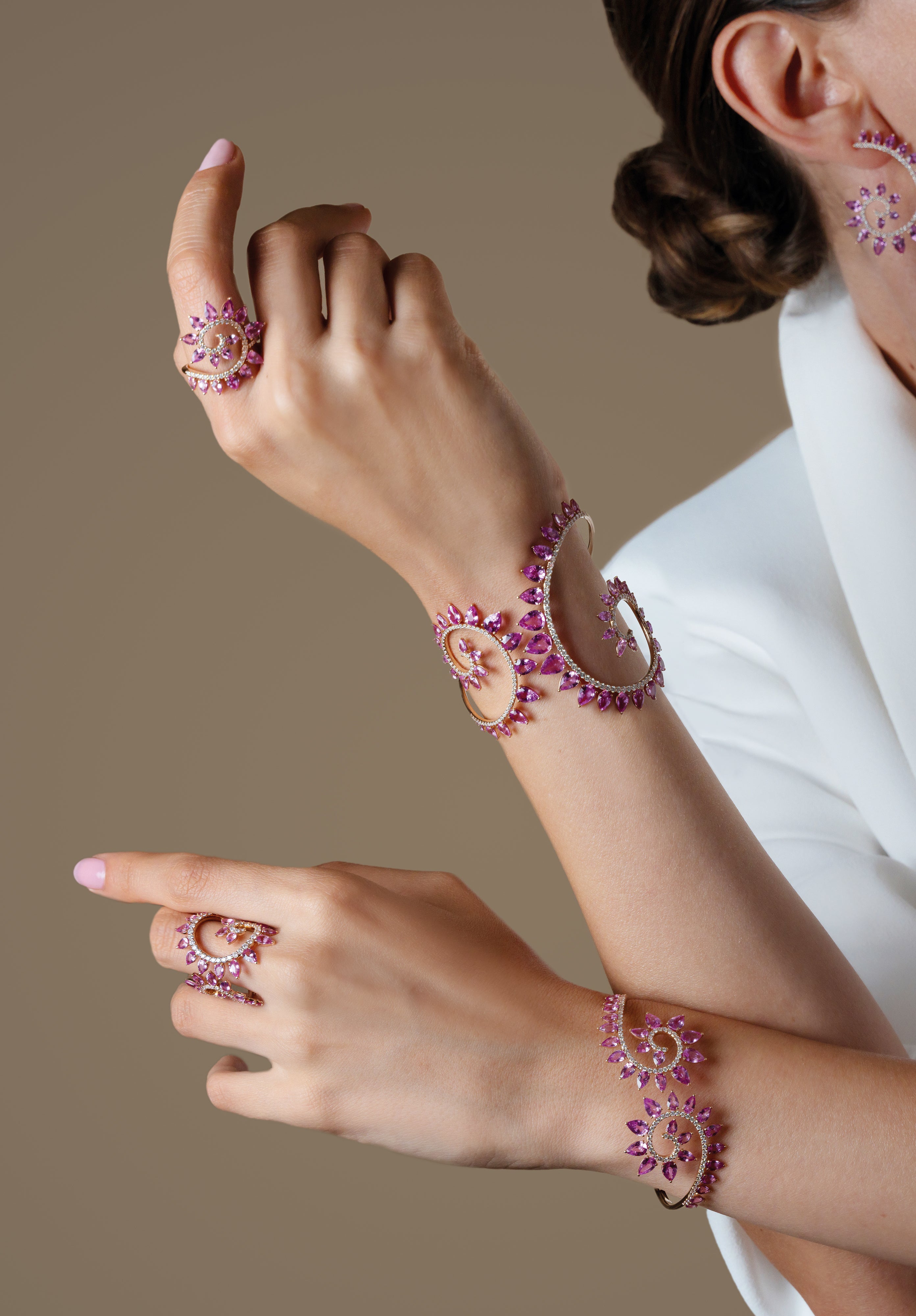 Pink Sapphire Diamond Bracelet by Gismondi 1754