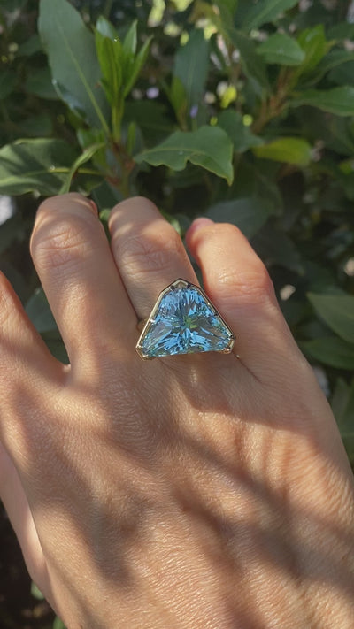 Nigel O'Reilly, Aquamarine masterpiece gold ring