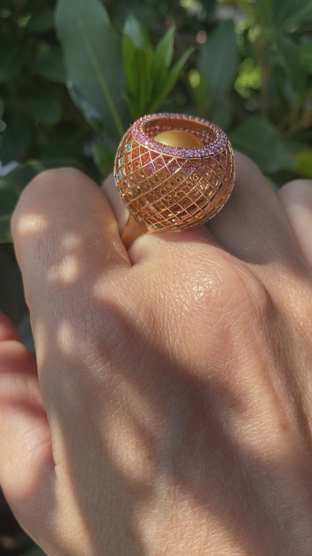 Pearl sapphires ring by jewelry designer Nigel O'Reilly