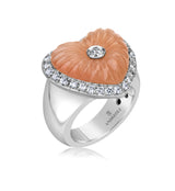 18 karat gold agate and diamond ring by fine jewelry house Andreoli