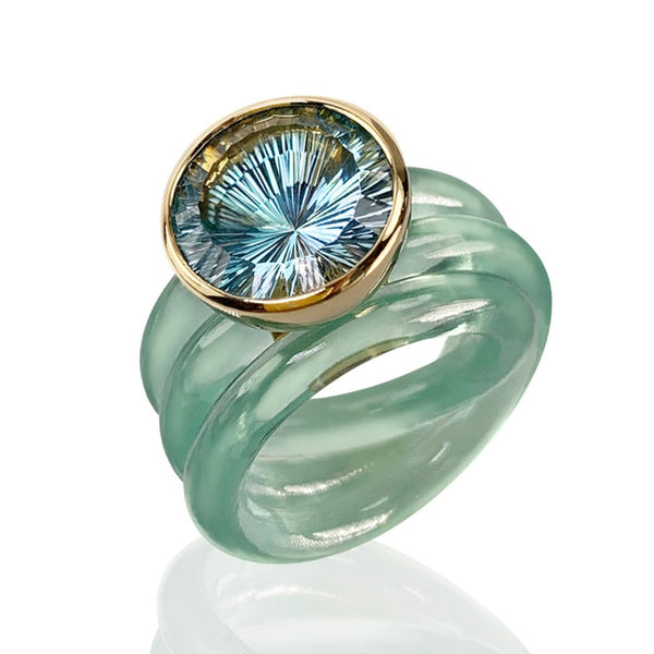 Topaz light blue Athena ring from fine jewelry designer Monika Seitter