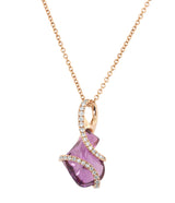 18 karat Rose Gold sapphire and diamond pendant by fine jewelry house Yael Designs