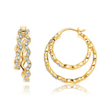 Diamond Double Hoop Earrings by fine jewelry designer Graziela