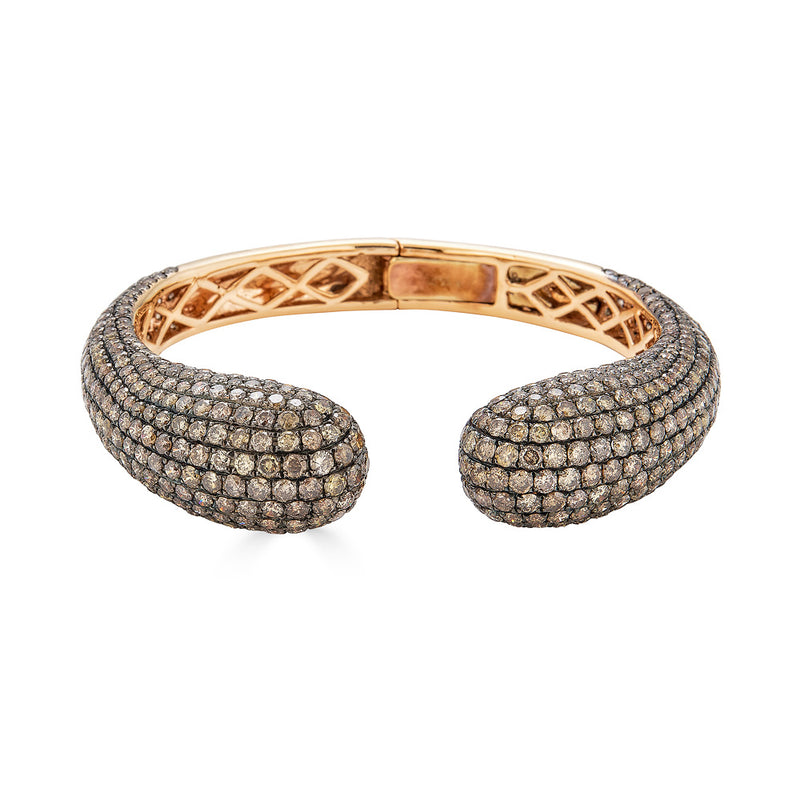 Champagne Diamond Mosaique open bangle bracelet by fine jewelry house of Piranesi