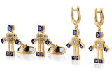 18 karat yellow gold articulated earrings with eclipse hoops, by fine jewelry designer Tatiana Van Lancker