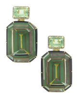 18 karat gold and diamond geometric pattern marquetry earrings by fine jewelry designer Silvia Furmanovich