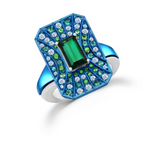 Couture statement ring with diamonds and paraiba tourmaline, contemporry fine jewelry design by Graziela