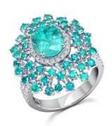 Paraiba tourmaline and diamond couture ring by award winning fine jewelry designer Graziela Gems.