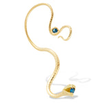 Sapphire and gold snake ear cuff by jewelry designer-maker Clio Saskia