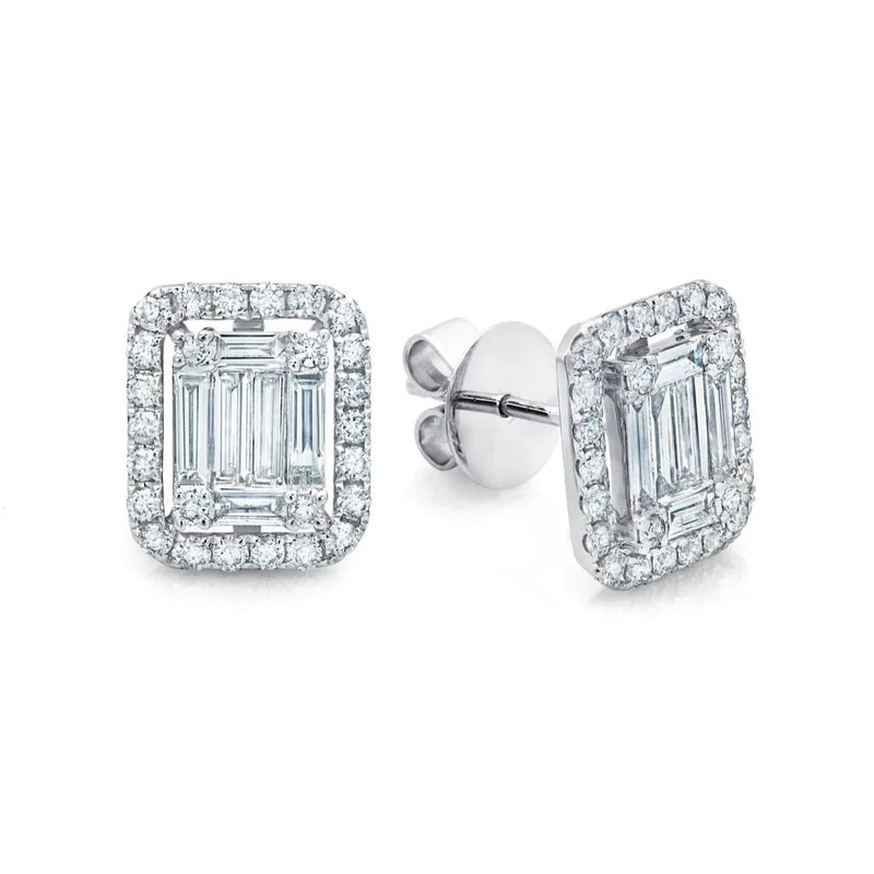 Dazzling Diamond Ascension Illusion stud earrings by award winning fine jewelry designer Graziela Gems