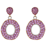 Chandelier Hoops earrings in Pink Sapphire by fine jewelry house of Piranesi