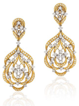 18 karat gold and diamond drop earrings by fine jewelry house Andreoli