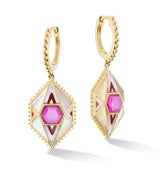 Pink quartz earrings made in 18 karat yellow Gold by fine jewelry designer Orly Marcel