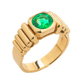 18 karat yellow gold emerald ring by fine jewelry designer Tatiana Van Lancker.