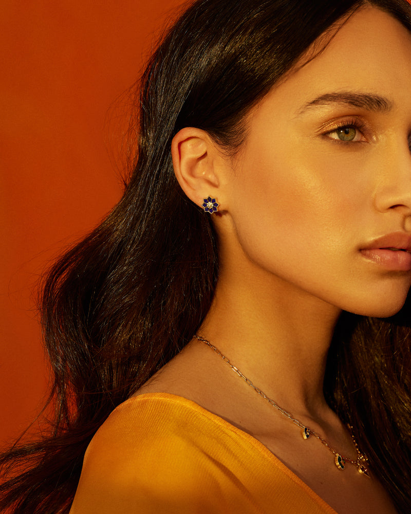 Lapis Lazuli stud earrings by fine jewelry designer Orly Marcel