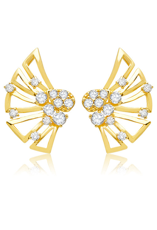 Diamond Natura earring in 18 karat gold by award winning fine jewelry designer Graziela