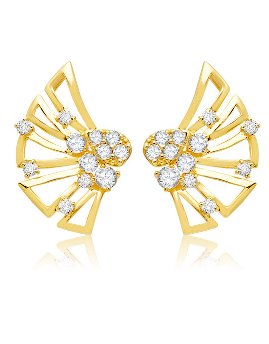 Diamond Natura earring in 18 karat gold by award winning fine jewelry designer Graziela