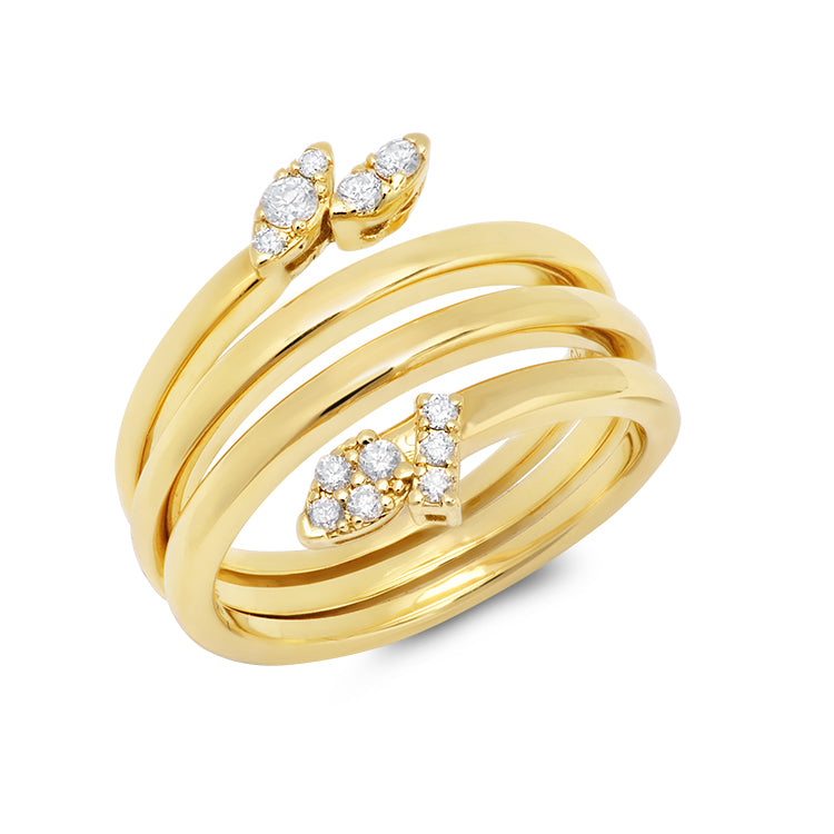 Diamond Natura ring in 18 karat gold by award winning fine jewelry designer Graziela