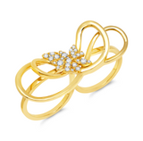 Diamond Natura double ring in 18 karat gold by award winning fine jewelry designer Graziela