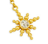 Diamond star drop earrings in 22 karat gold by fine jewelry designer Linda Hoj