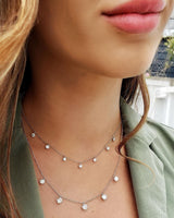 Medium Floating Diamond Necklace in 18 karat gold, fully adjustable, by award winning fine jewelry designer Graziela
