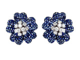 Blue Sapphire and Diamond Earrings by fine jewelry designer ESTAA