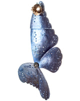 Blue Titanium Butterfly single earring with diamonds