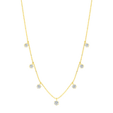 Medium Floating Diamond Necklace in 18 karat gold, fully adjustable, by award winning fine jewelry designer Graziela
