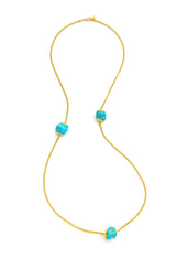 Long 18 karat Gold Turquoise Necklace